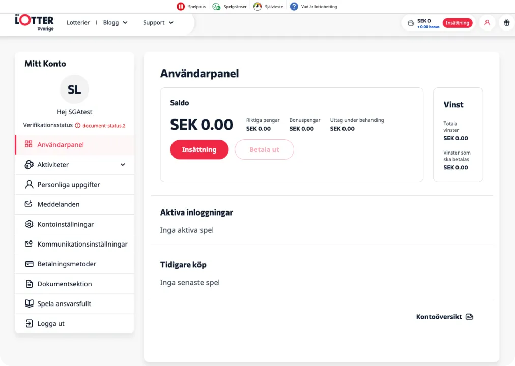 Förbättrad användarvänlighet av Mitt konto 